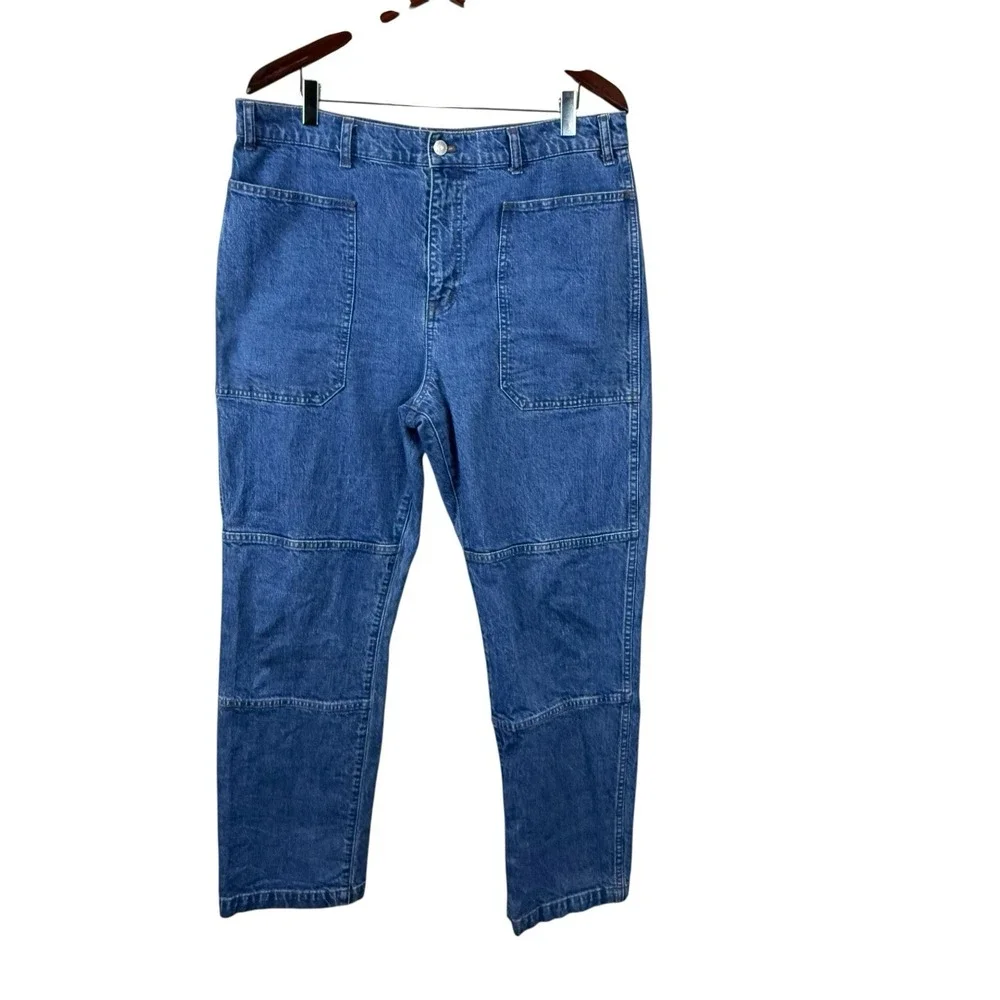 Madewell Jeans Womens Size 32 High Rise Double Knee‎ Stretch 90s Straight